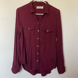 Abercrombie & Fitch Burgundy Button-Up Shirt